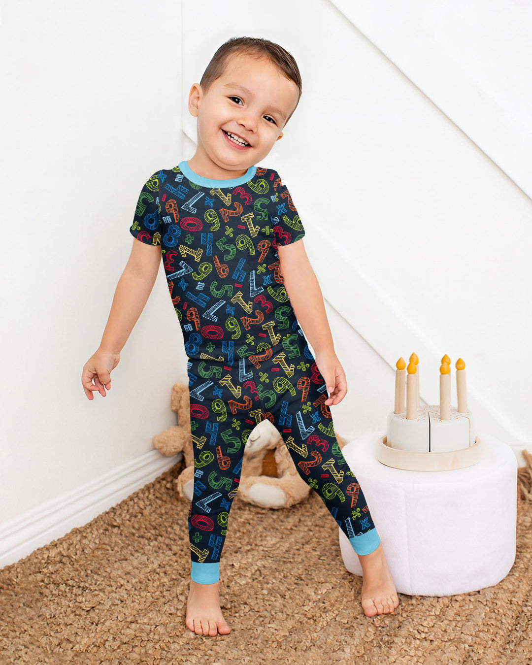 Math Doodles Bamboo Two Piece Short Sleeve Pajama Set