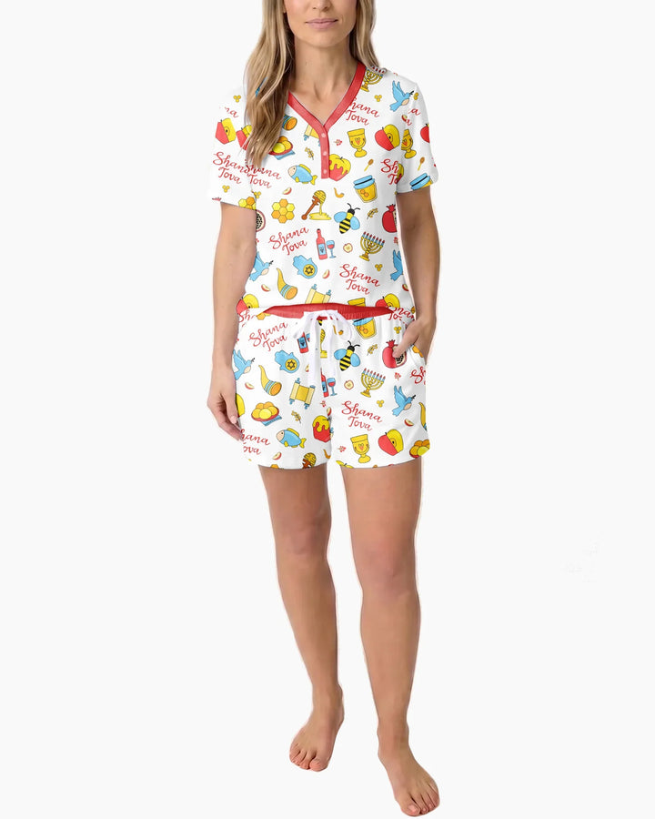 Shanah Tovah U'Metukah Bamboo Women Short Sleeve Short Pajama Set
