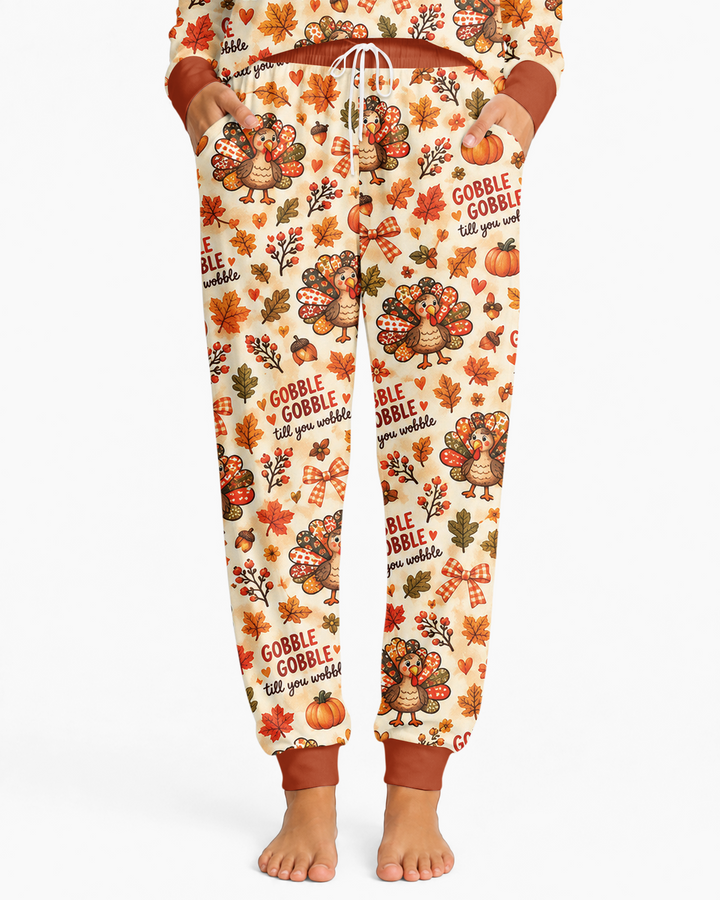 Gobble Gobble Till You Wobble Bamboo Women Pajama Set