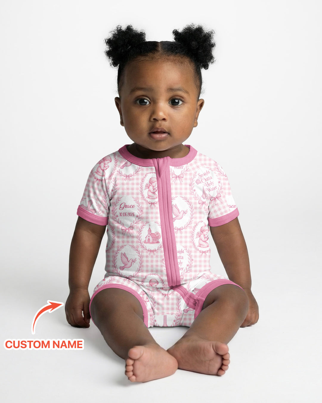Custom Name Baptism Straight Outta Holy Water Bamboo Shorty Zippy