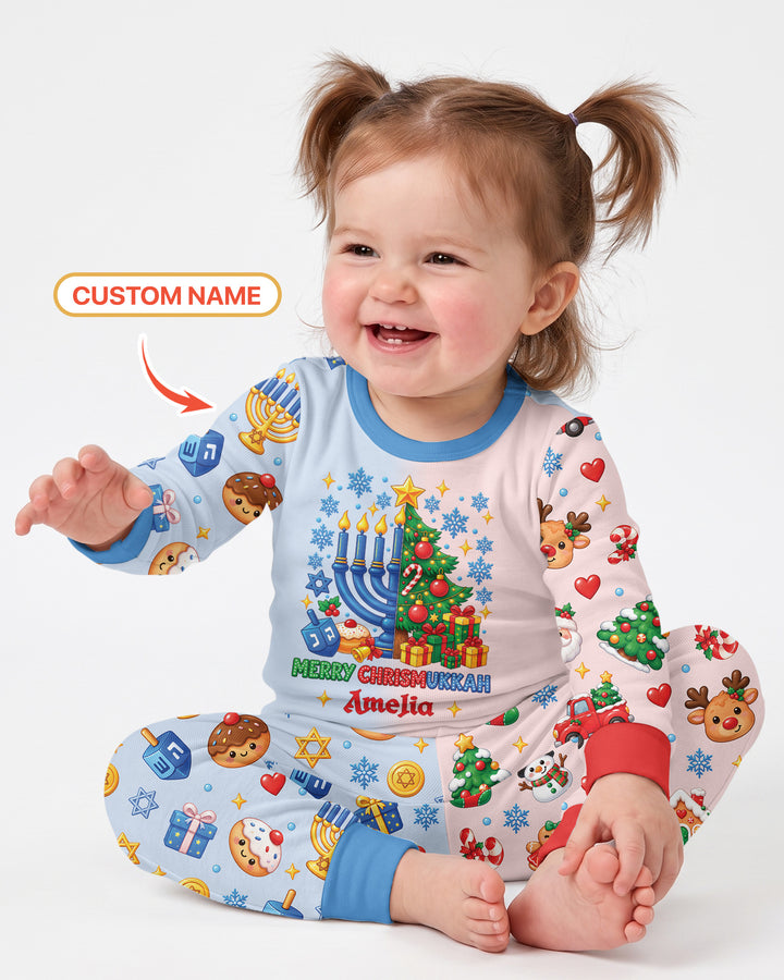 Merry Chrismukkah Bamboo Two Piece Long Sleeve Pajama Set