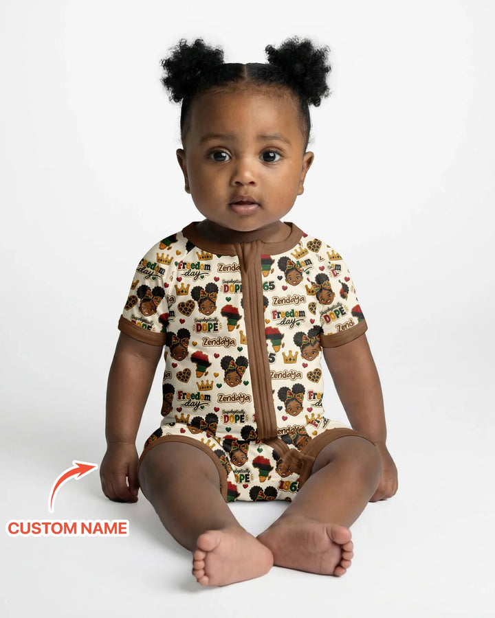 Custom Name Juneteenth Unapologetically Dope Bamboo Shorty Zippy