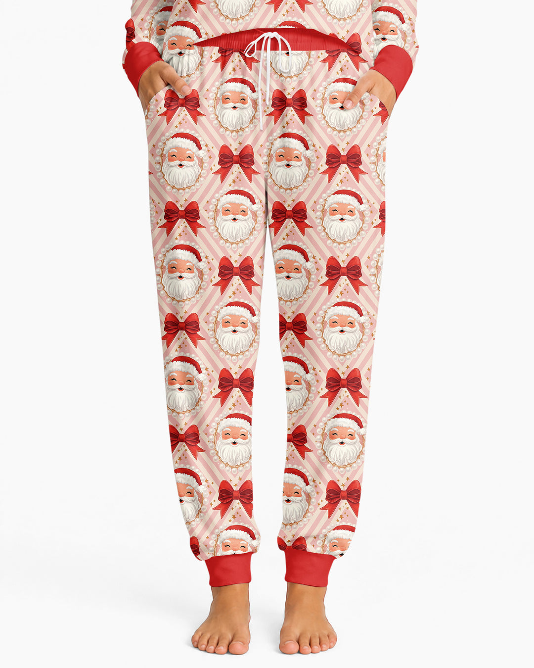 Preppy Coquette Santa Mommy And Me Matching Bamboo Women Pajama Set