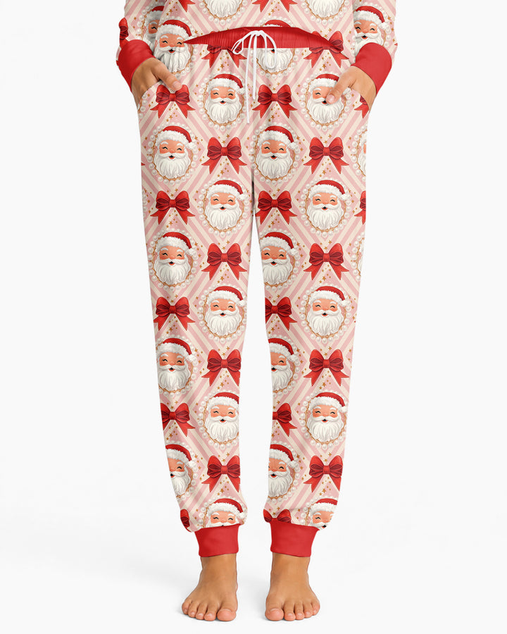 Preppy Coquette Santa Mommy And Me Matching Bamboo Women Pajama Set