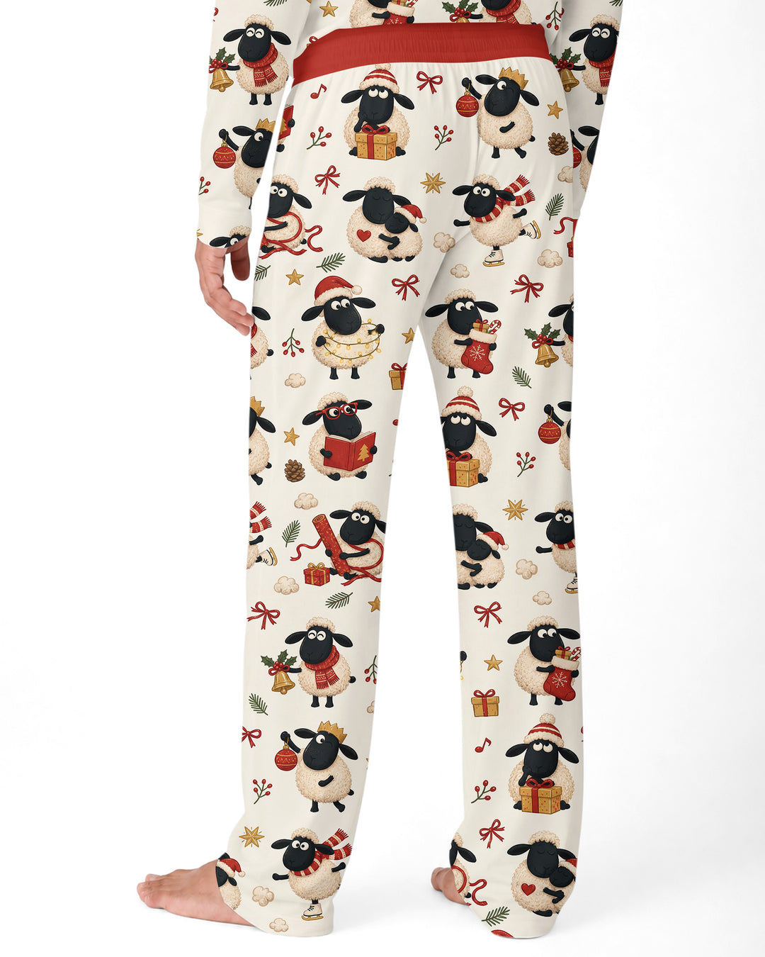 Festive Holiday Sheep Bamboo Men's Pajama Set