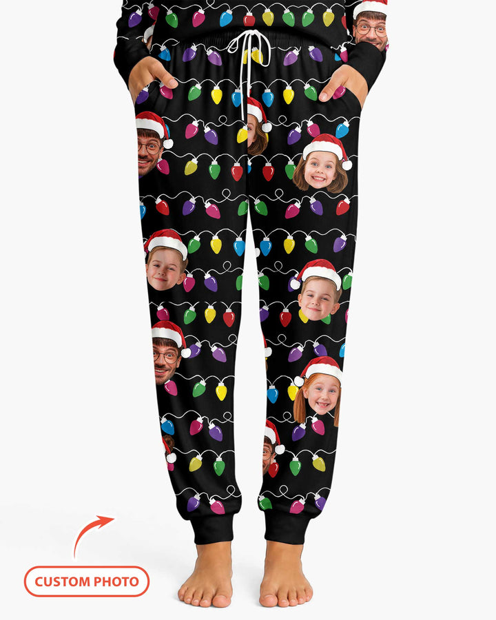 Custom Face Christmas Family Silly Xmas Leds Bamboo Women Pajama Set