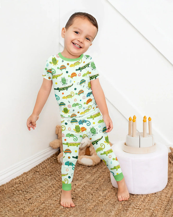 Swamp Buddies Bamboo Two Piece Short Sleeve Pajama Set