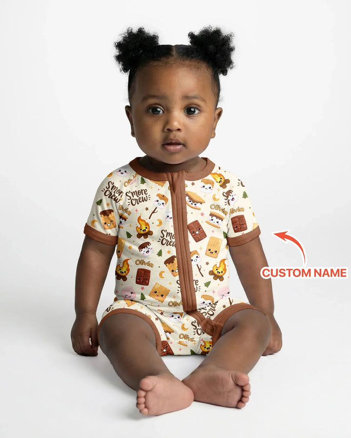 Custom Name Kawaii S'more Crew Family Matching Bamboo Shorty Zippy