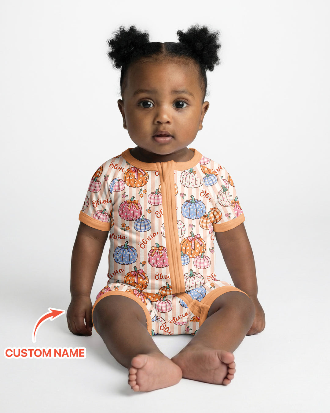 Custom Name Pumpkin Patch Bamboo Shorty Zippy