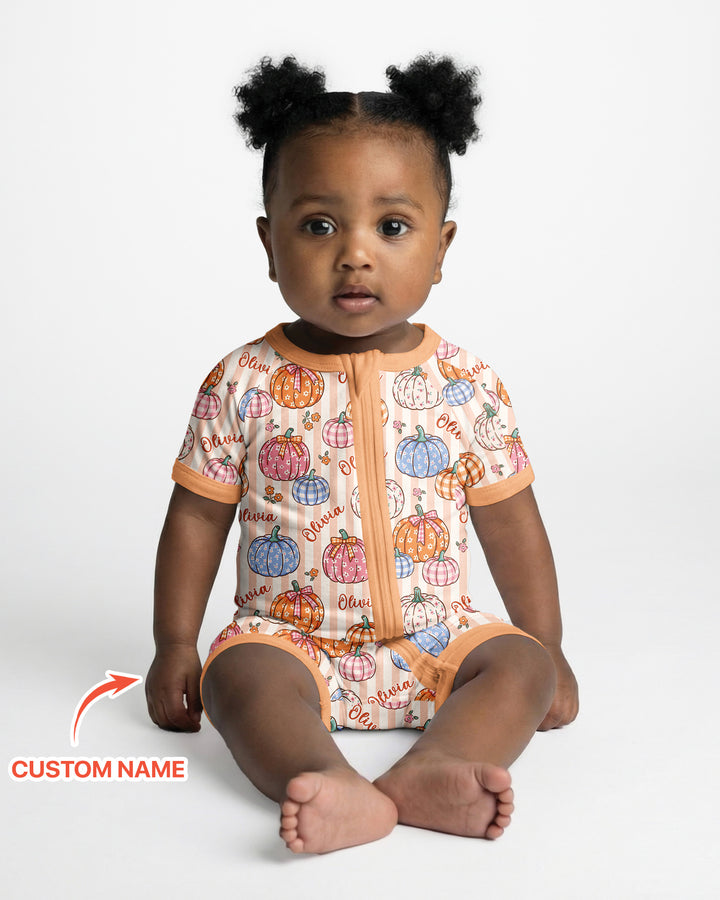 Custom Name Pumpkin Patch Bamboo Shorty Zippy