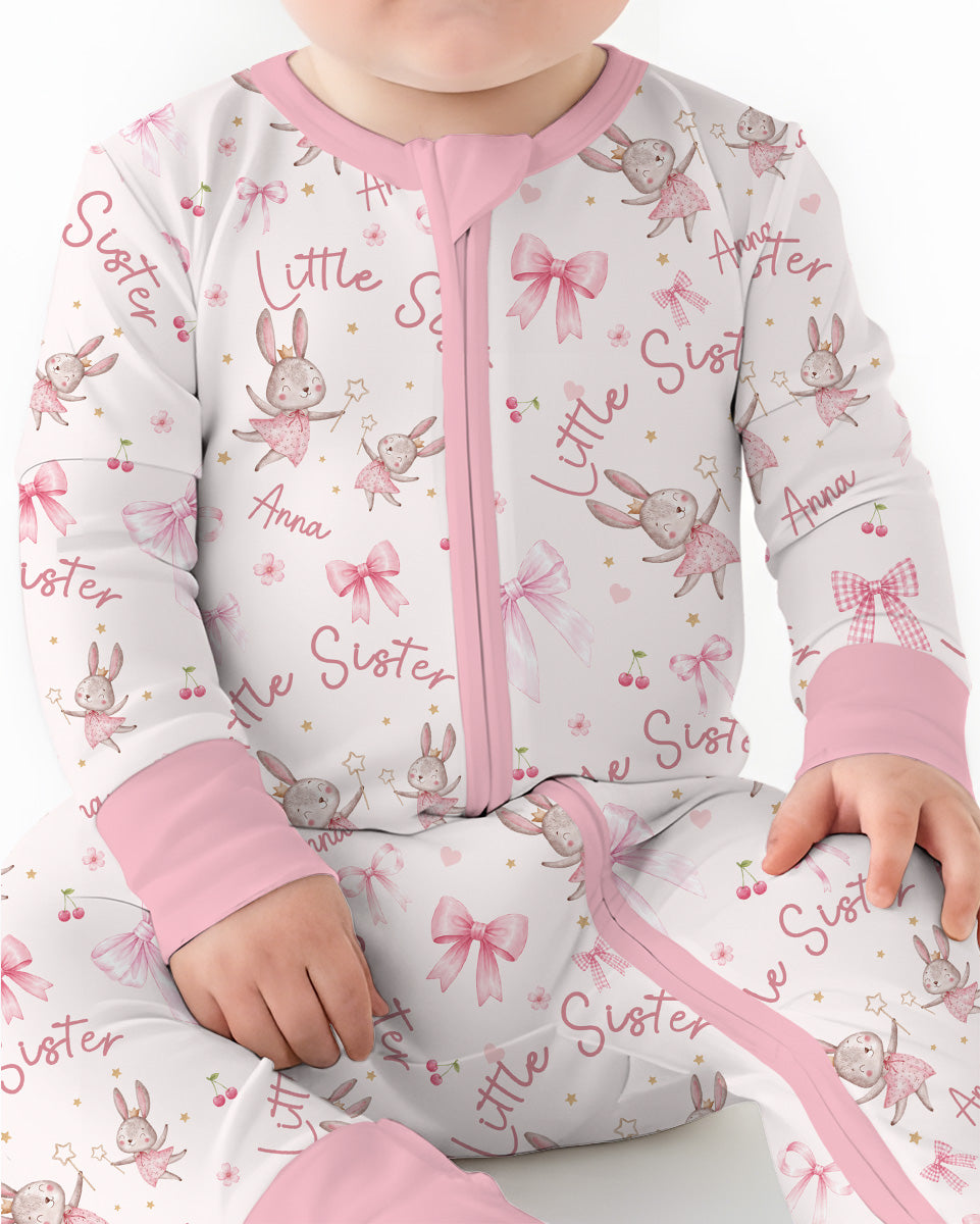 Bunny Wishes Sister Matching Bamboo Convertible Zippy