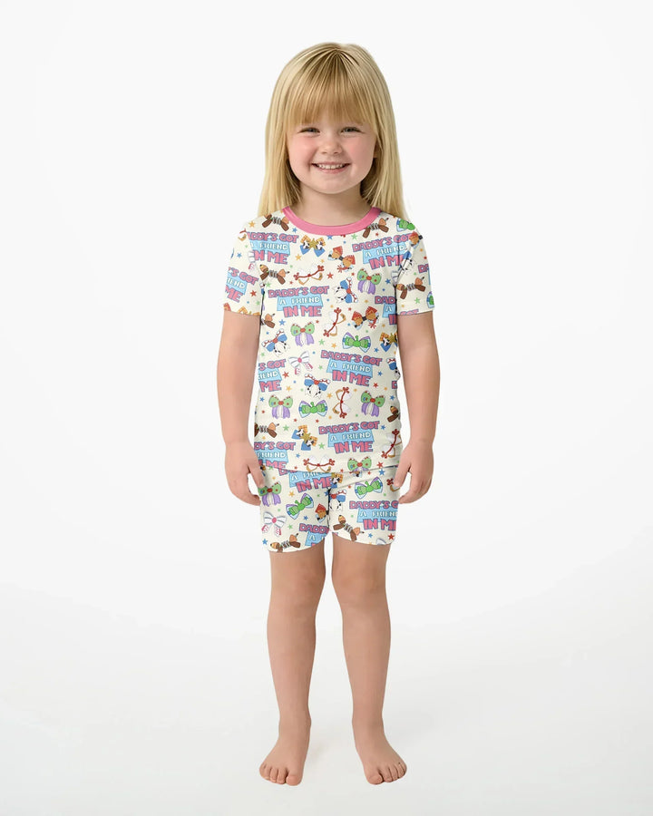 Daddy's Got A Friend In Me Bamboo Two Piece Short Sleeve Shorts Pajama Set