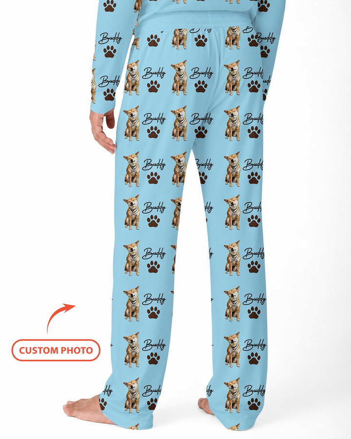 Personalized Pet Portrait Bamboo Men's Pajama Set
