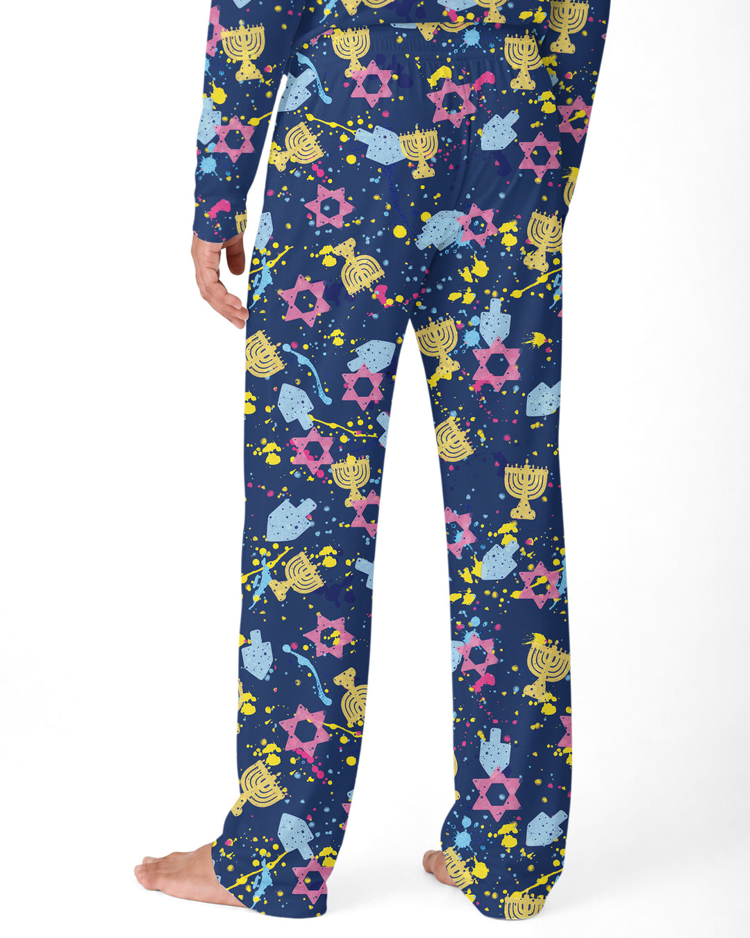 Hanukkah Family Splatter Paint  Bamboo Men's Pajama Set
