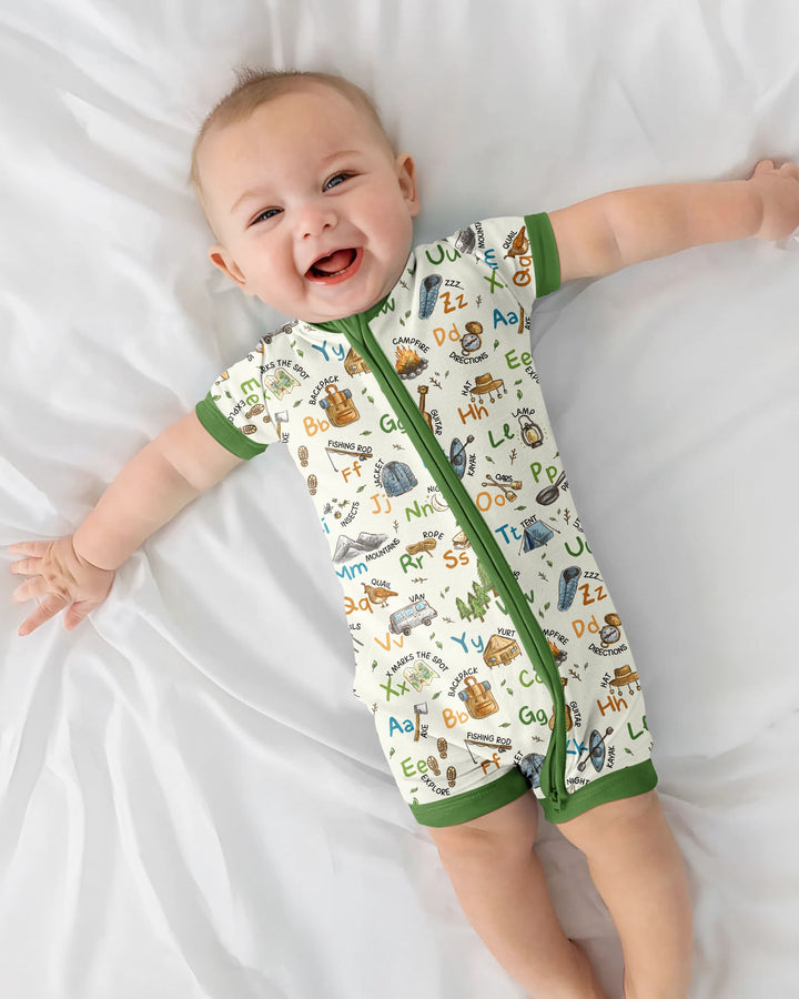Adventure Alphabet ABCs Summer Camp Bamboo Shorty Zippy