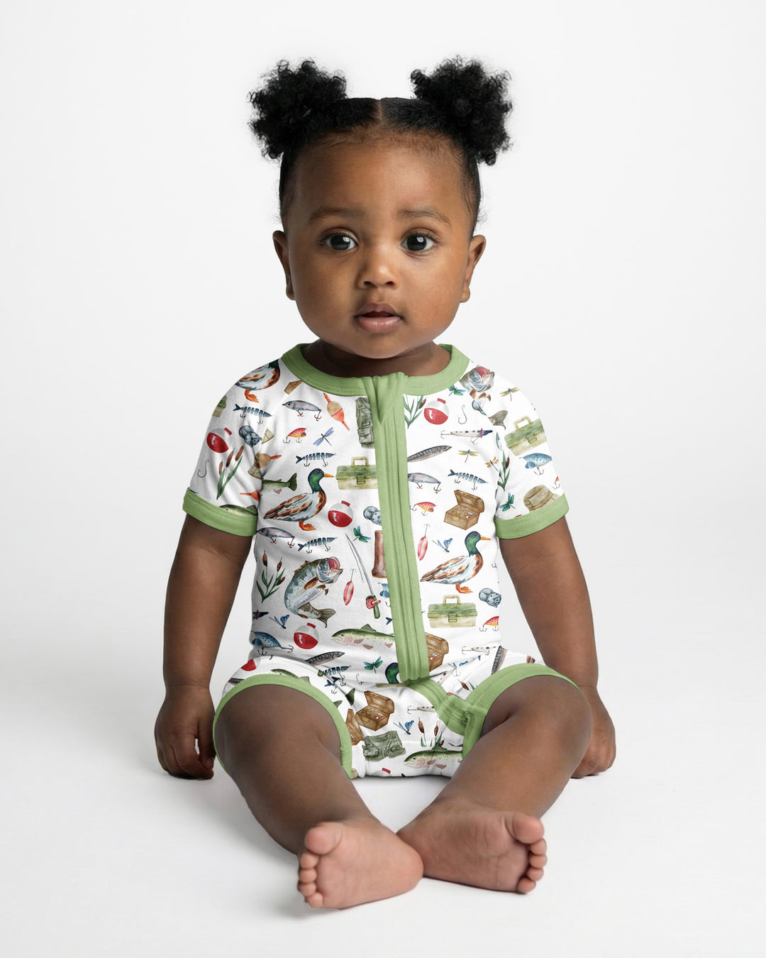 Daddy's Fishing Buddy Daddy& Me Matching Bamboo Shorty Zippy