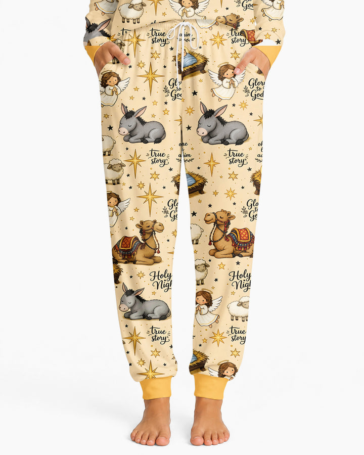 Nativity Christmas Holy Night Bamboo Women Pajama Set