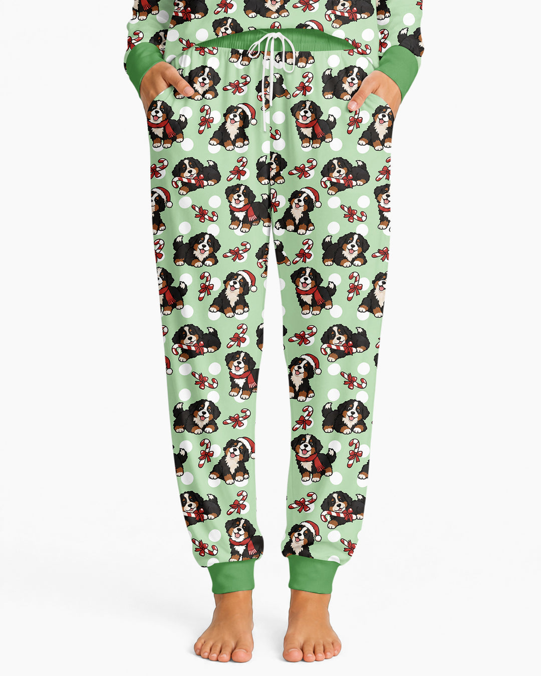 Holiday Bernese Mountain Christmas Dog Bamboo Women Pajama Set