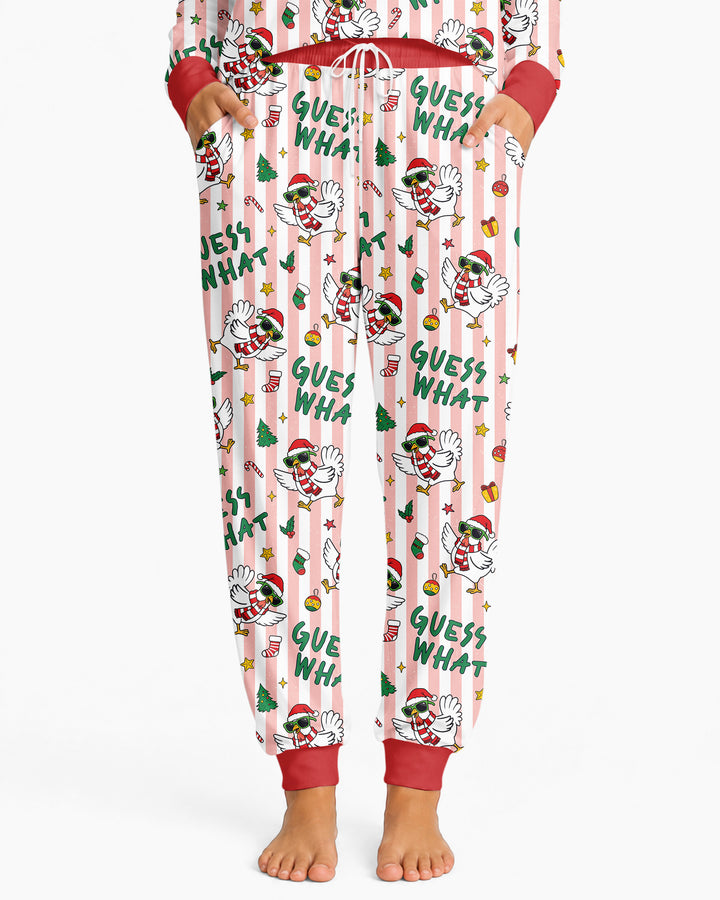 Guess What Chicken Butt Christmas Bamboo Women Pajama Set