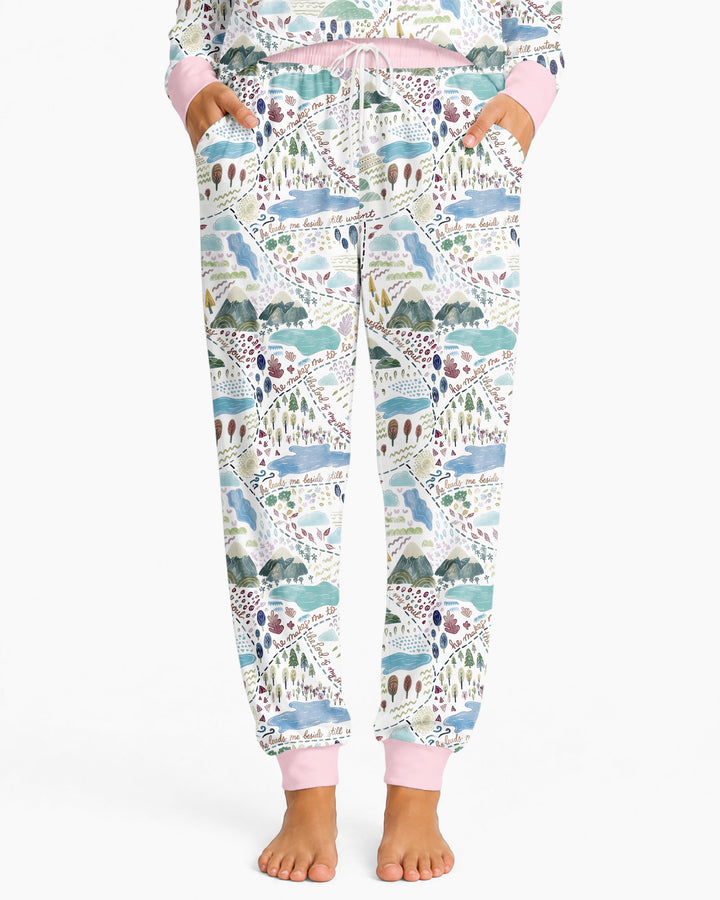 Whimsical Psalms 23 Map Bamboo Women Pajama Set