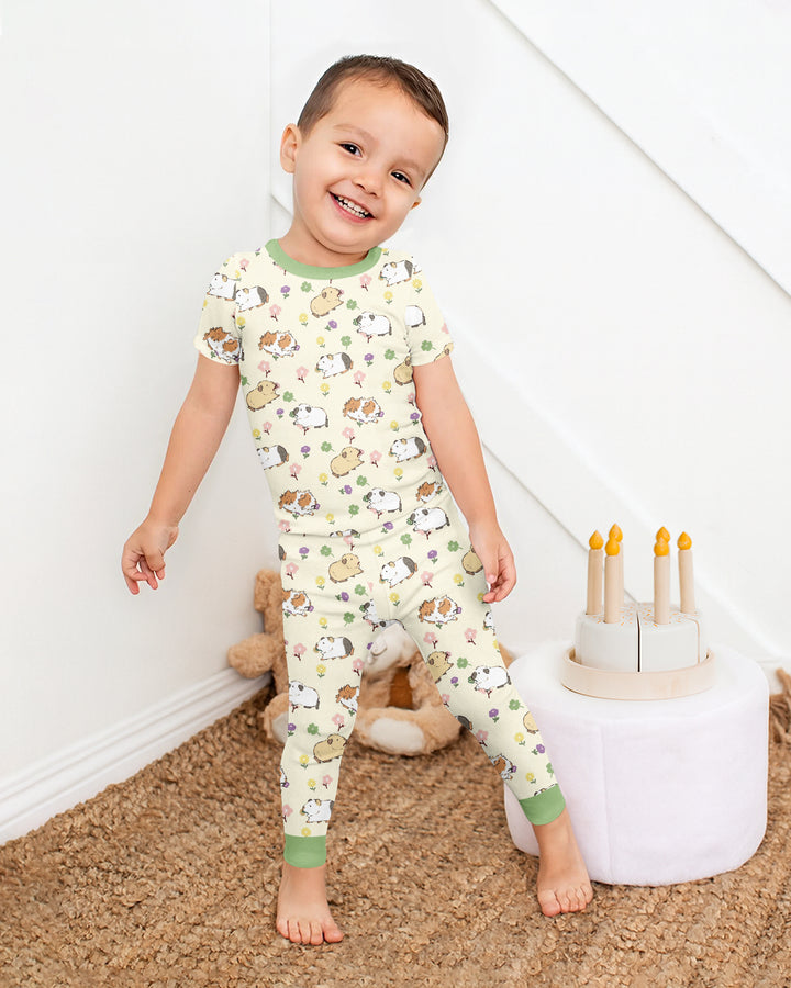 Guinea Pig Garden Bamboo Two Piece Short Sleeve Pajama Set