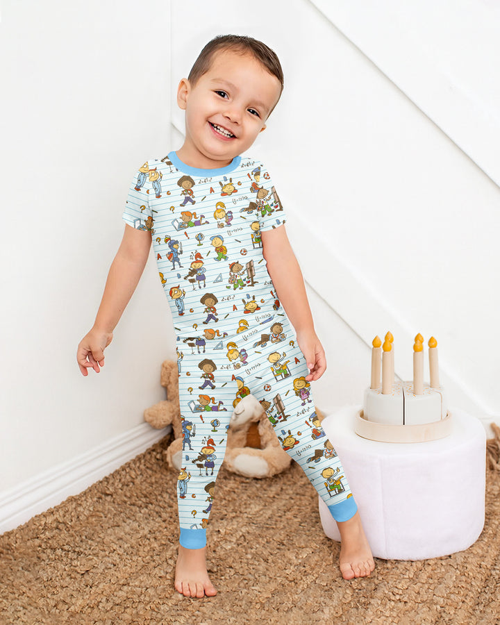 School Days Adventure Bamboo Two Piece Short Sleeve Pajama Set