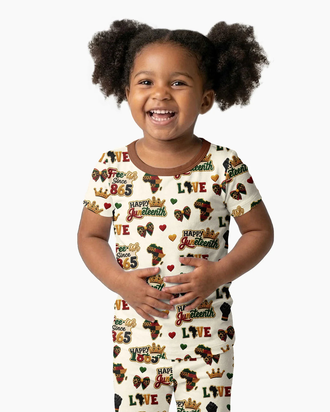 Juneteenth Free-ish Since 1865 Bamboo Two Piece Short Sleeve Pajama Set