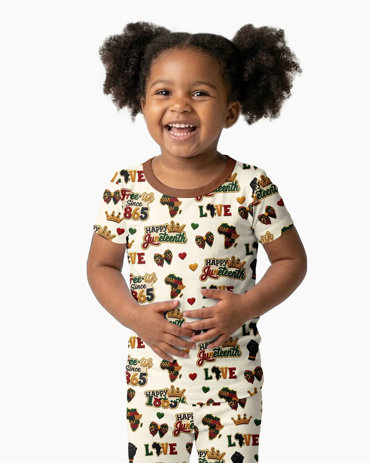 Juneteenth Free-ish Since 1865 Bamboo Two Piece Short Sleeve Pajama Set