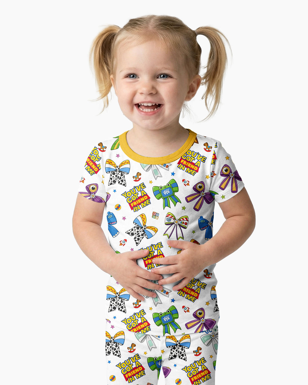 Magical Mirror Bow Bamboo Two Piece Short Sleeve Pajama Set