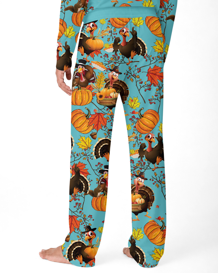 Autumn Turkey Chicken Bamboo Men's Pajama Set
