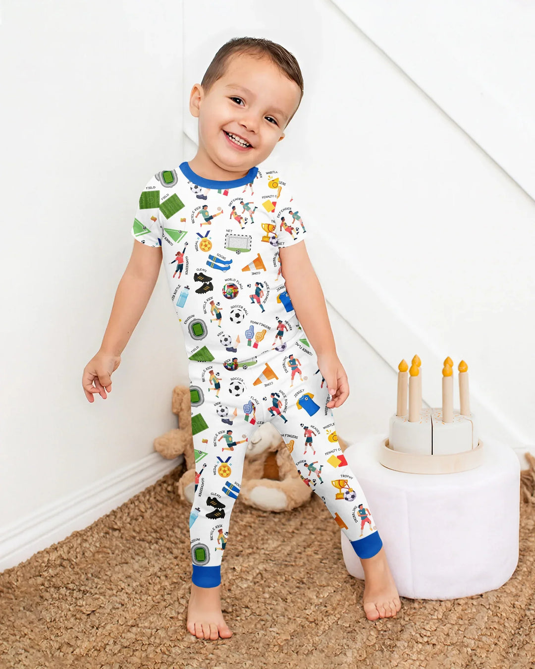 Soccer Fever All About The Game Bamboo Two Piece Short Sleeve Pajama Set