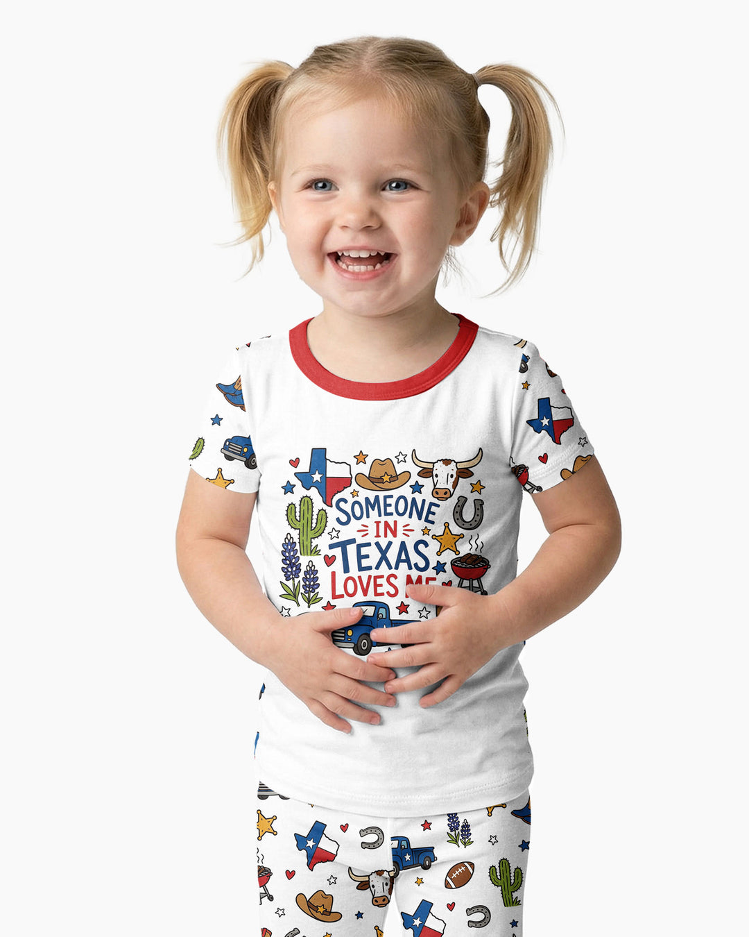 Someone in Texas Loves Me Bamboo Two Piece Short Sleeve Pajama Set