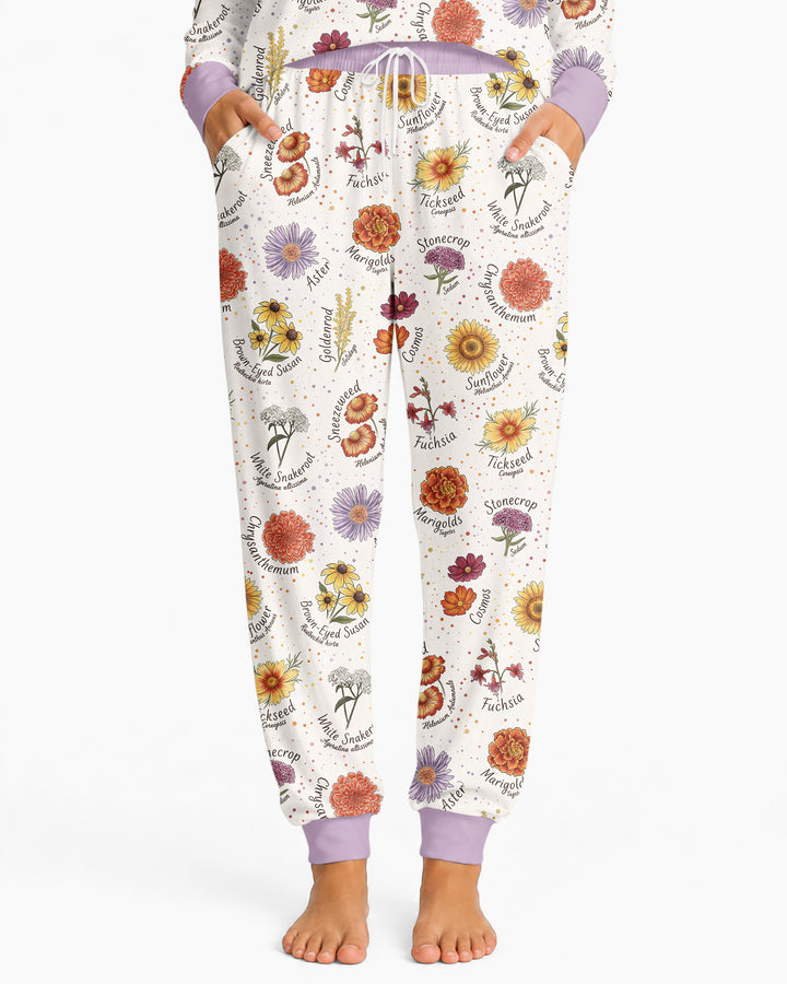 Autumn Blooms of North America Bamboo Women Pajama Set