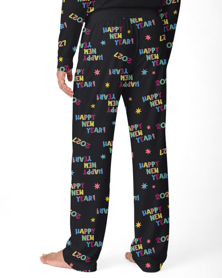 Retro Happy New Year 2027 Bamboo Men's Pajama Set