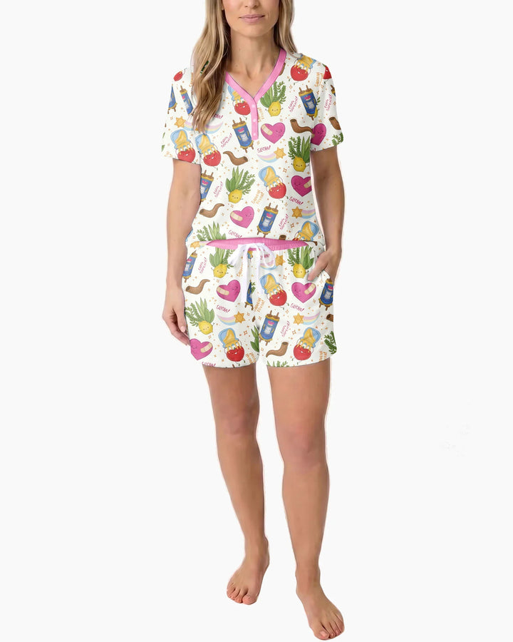 Jewish High Holidays Bamboo Women Short Sleeve Short Pajama Set