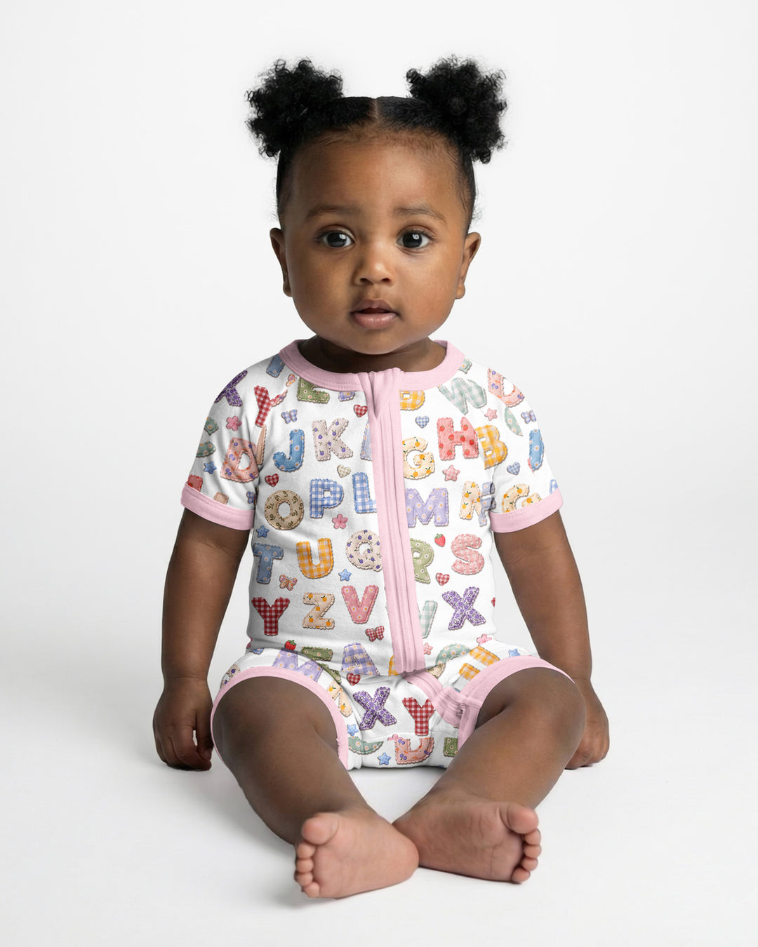 Fabric Alphabet Letters Bamboo Shorty Zippy