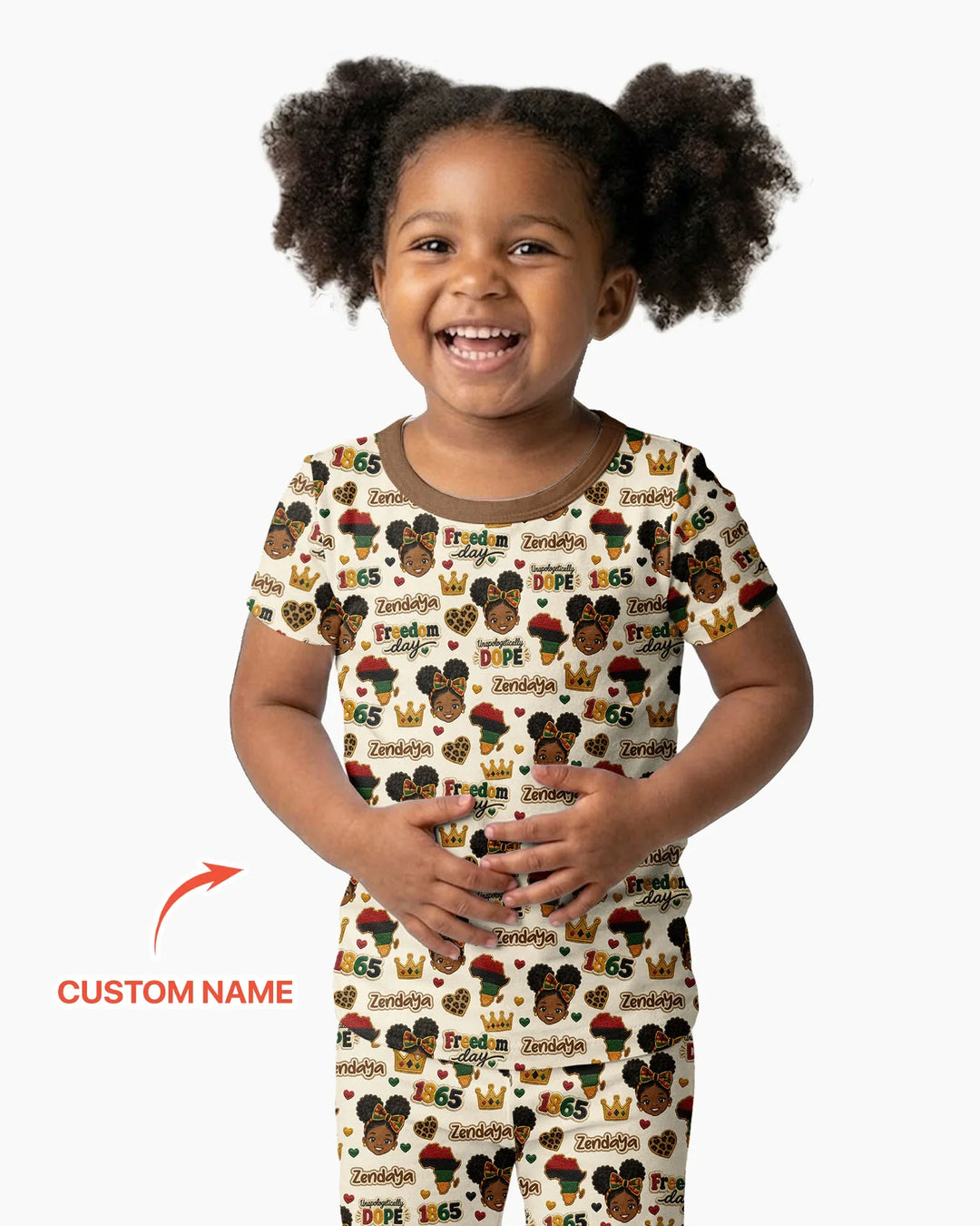 Custom Name Juneteenth Unapologetically Dope Bamboo Two Piece Short Sleeve Pajama Set