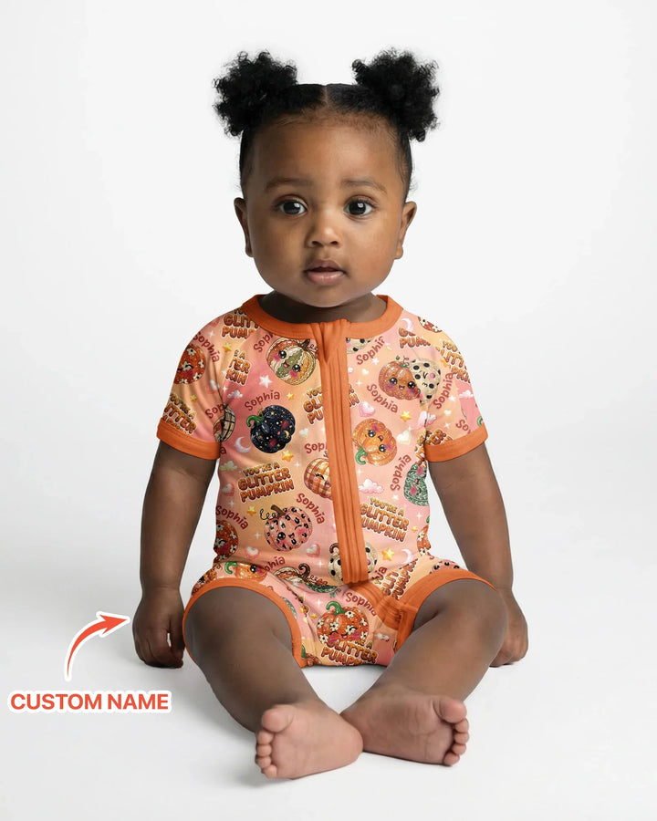 Custom Name You're A Glitter Pumpkin Bamboo Shorty Zippy