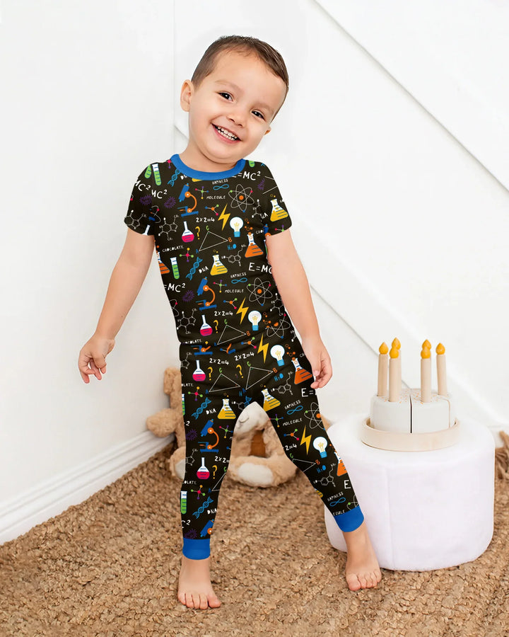 Science Explorer Family Matching Bamboo Two Piece Short Sleeve Pajama Set