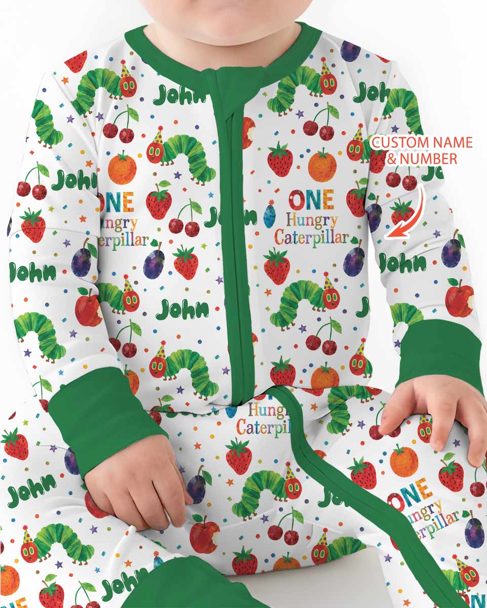 Custom Name And Age Hungry Caterpillar Bamboo Convertible Zippy