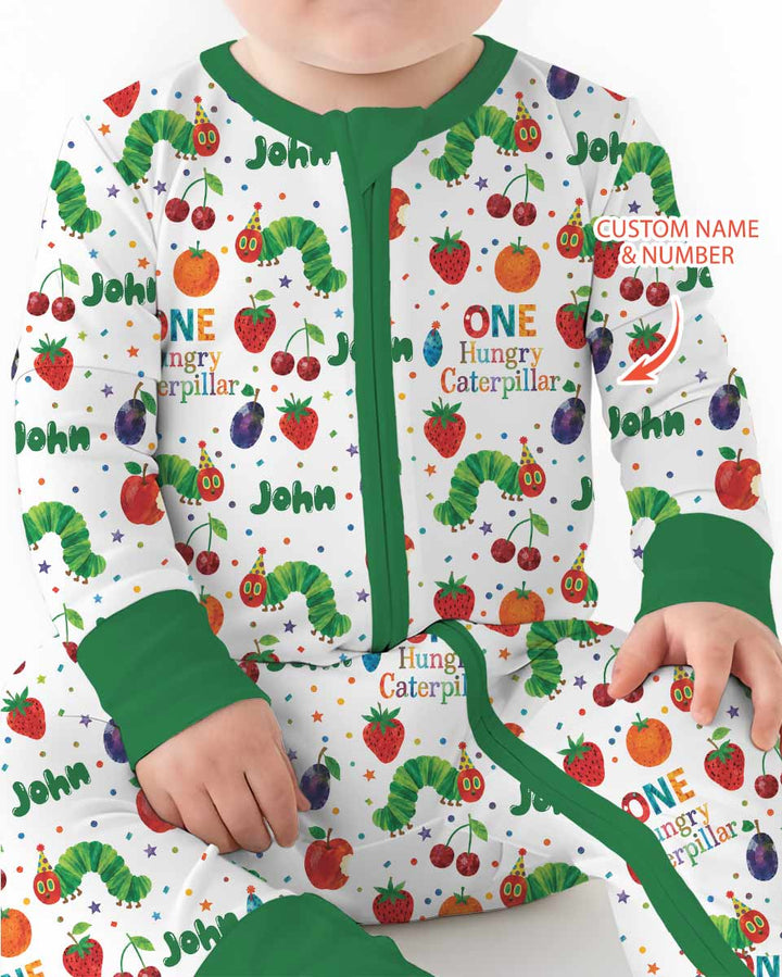 Custom Name And Age Hungry Caterpillar Bamboo Convertible Zippy