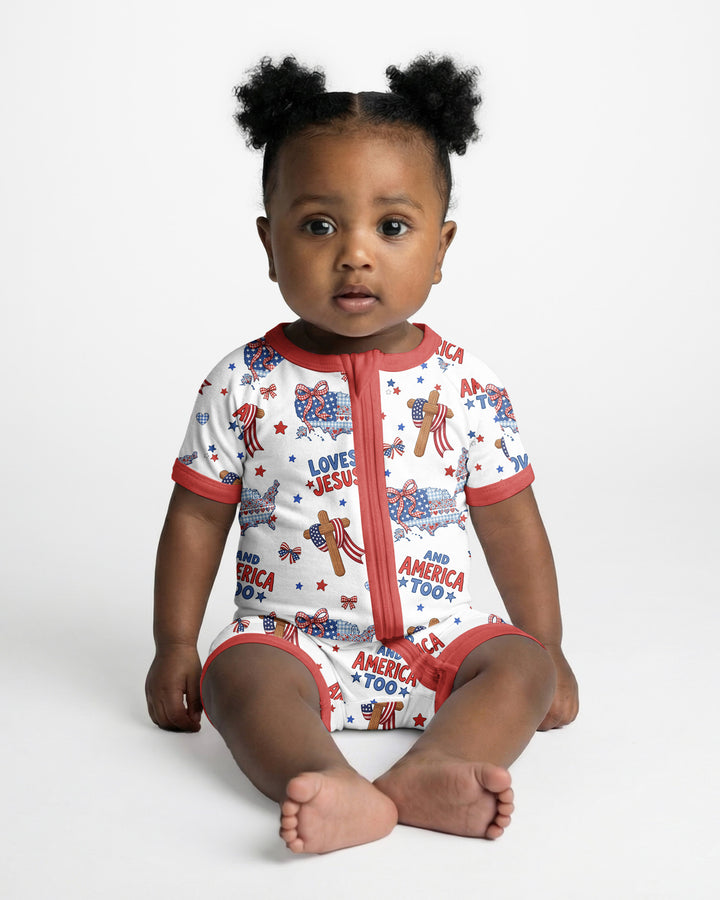 Loves Jesus And America Too Bamboo Shorty Zippy