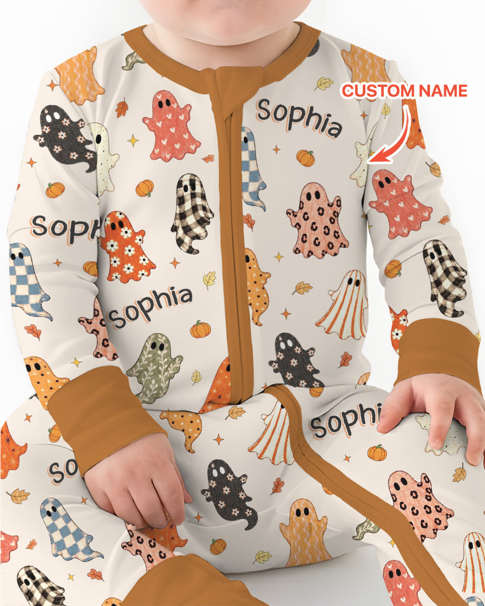 Custom Name Fall Ghost Bamboo Convertible Zippy