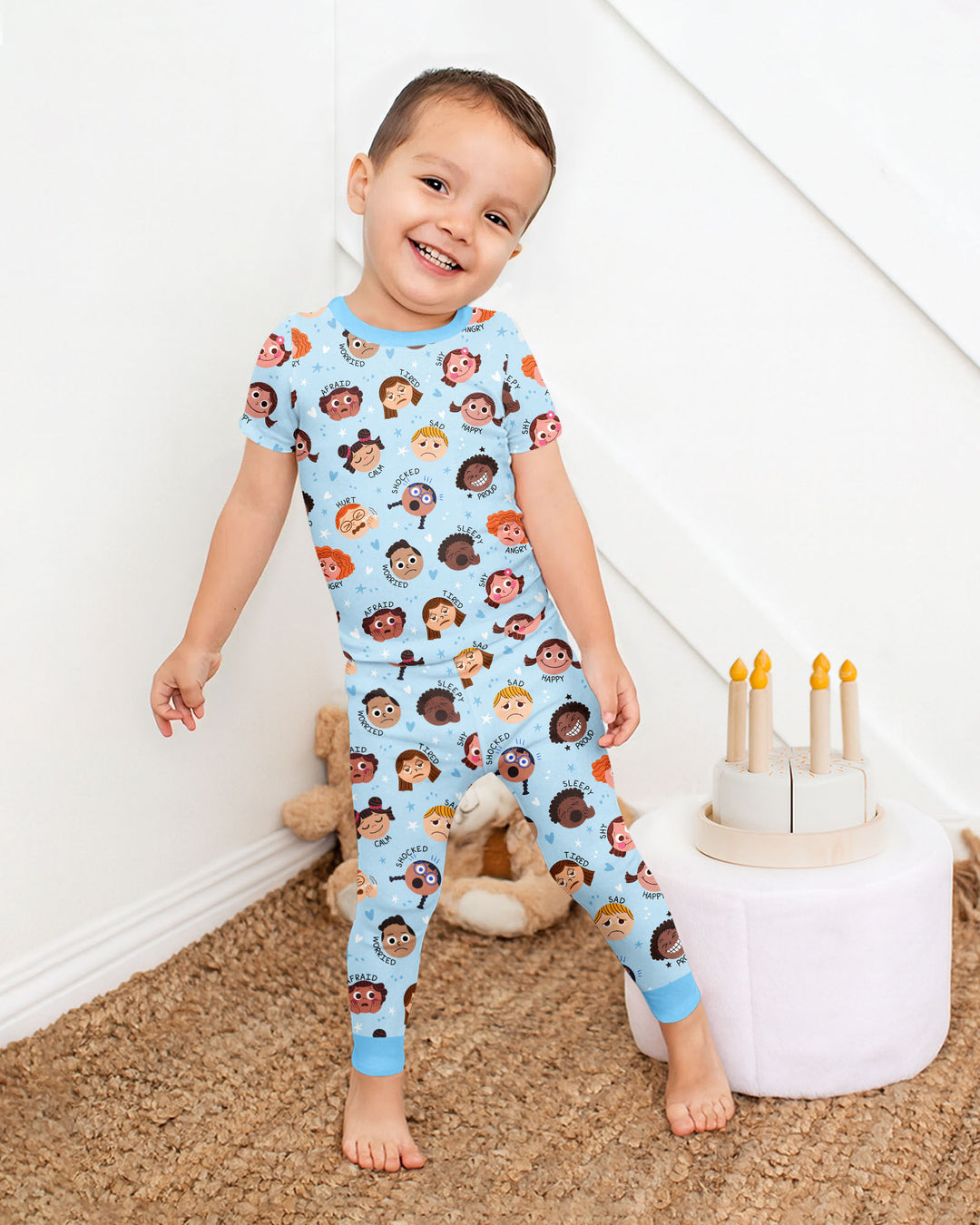 Feelings Vocabulary Bamboo Two Piece Short Sleeve Pajama Set