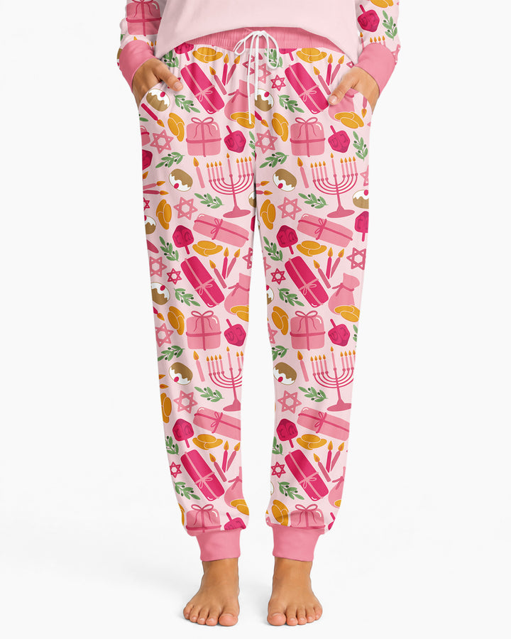 Oy to the World Hanukkah Bamboo Women Pajama Set