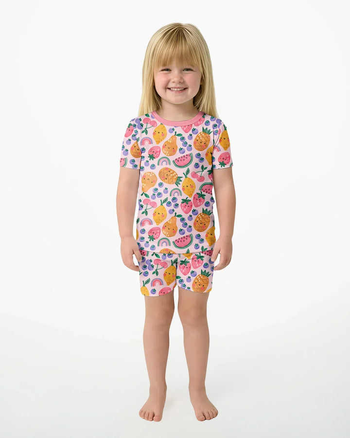 Fruitie Cuties Family Matching Bamboo Two Piece Short Sleeve Shorts Pajama Set