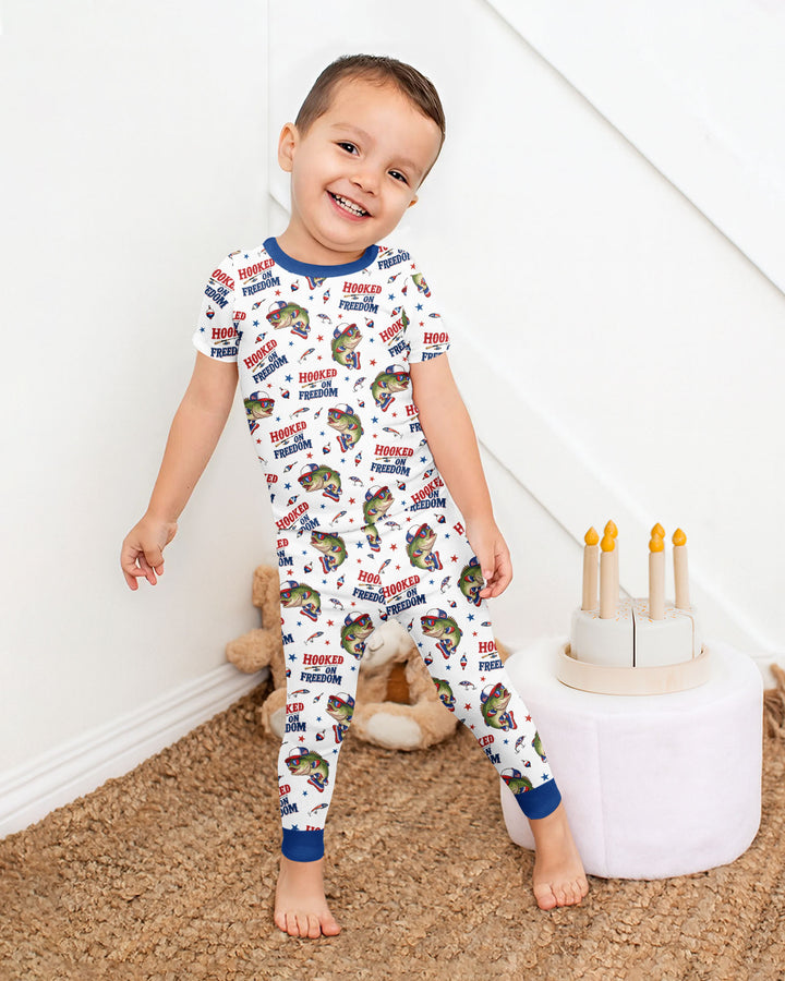 Hooked On Freedom Bamboo Two Piece Short Sleeve Pajama Set