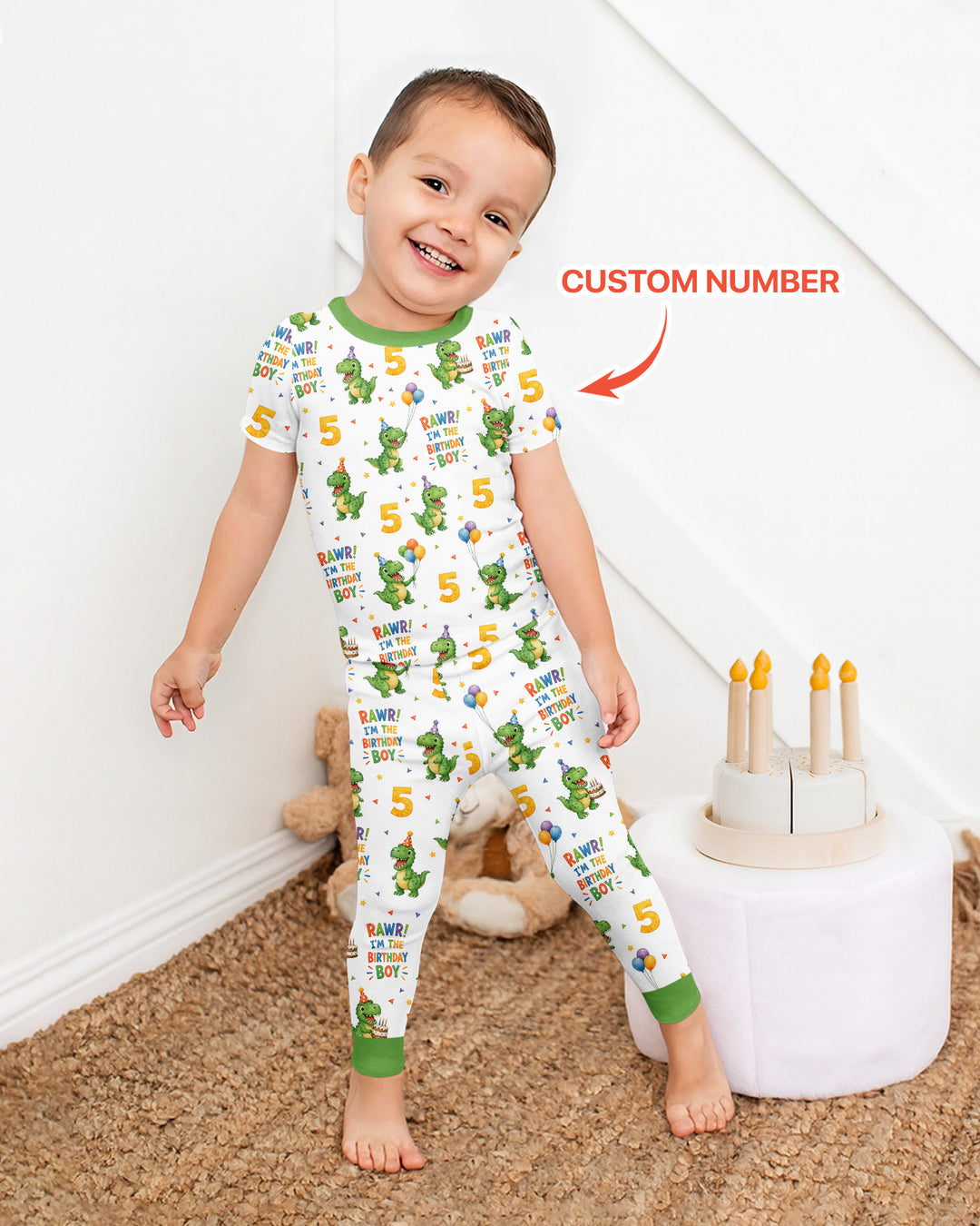CUSTOM Template Bamboo Two Piece Short Sleeve Pyjamas Set