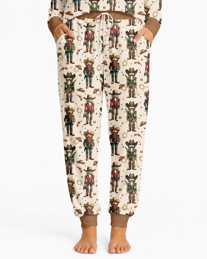 Western Christmas Cowboy Nutcracker Bamboo Women Pajama Set