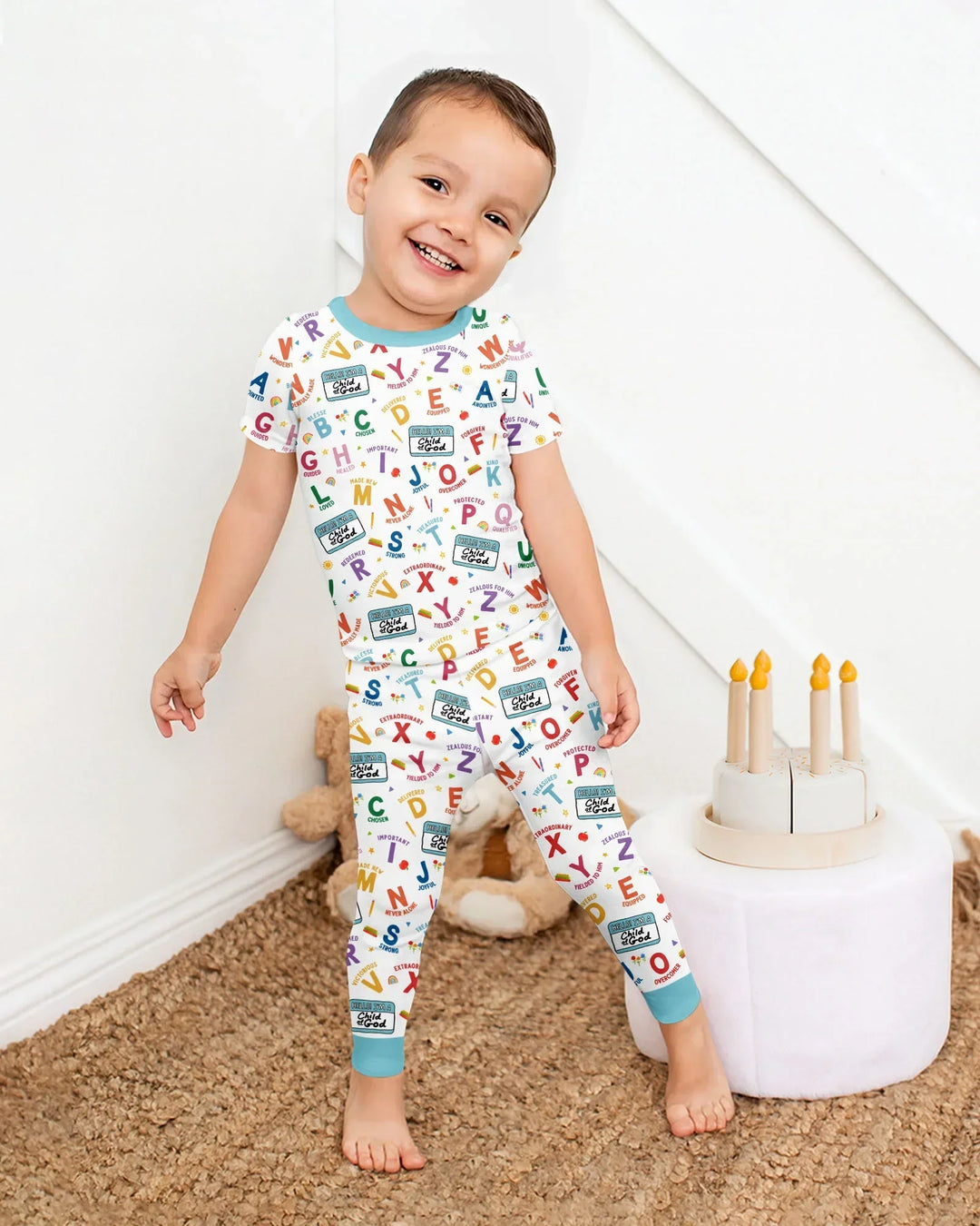 I'm A Child Of God ABCs Bamboo Two Piece Short Sleeve Pajama Set